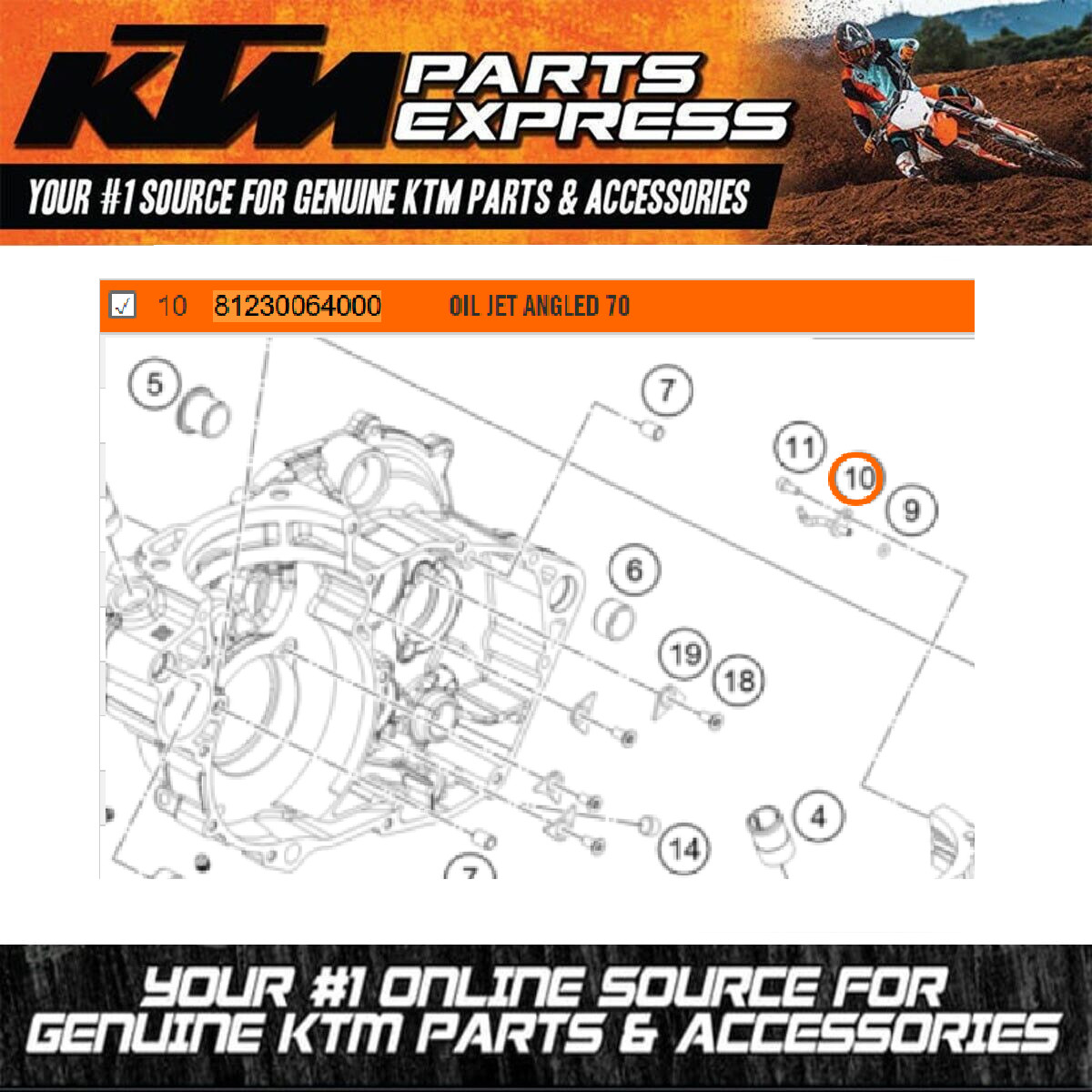 NEW OEM KTM OIL JET ANGLED 70 450 500 EXCF 6 DAYS SXF XCF XCW  