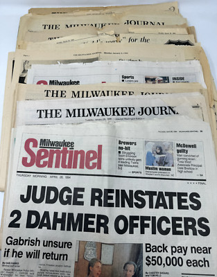 Lot of 11 Milwaukee Journal Newspapers Dahmer, Pope, Space Shuttle, Carter