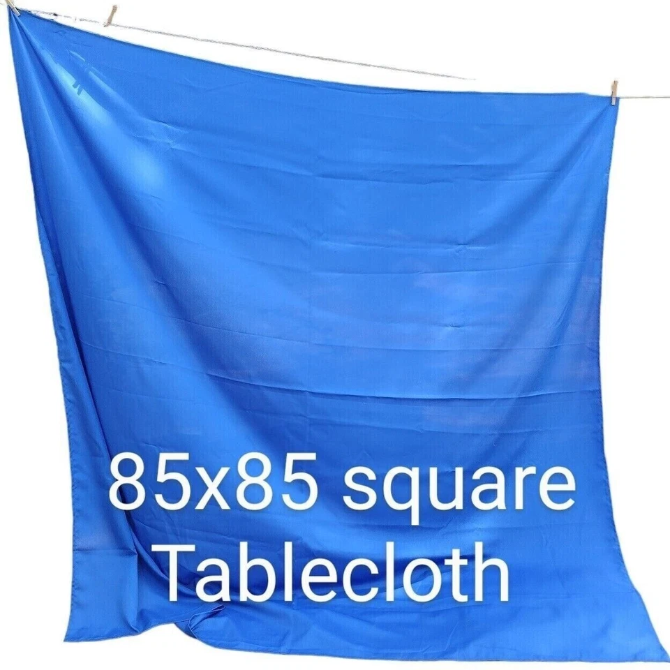Royal Blue Tablecloth 85"x85" Square THICK Seamless Heavy Duty - Image 3 of 4