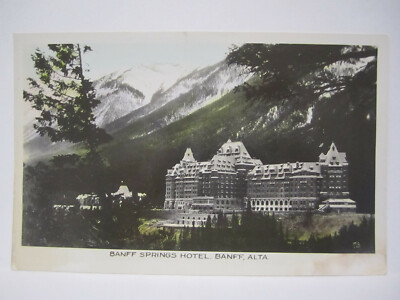 BANFF SPRINGS HOTEL COLORED REAL PHOTO POSTCARD ALBERTA CANADA RPPC ...