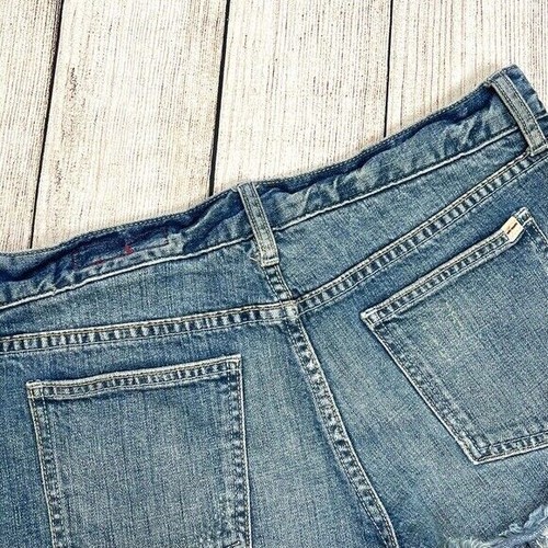 Pantalones cortos de mezclilla azul envejecido 1969 con dobladillos deshilachados talla 8 - Imagen 5 de 6