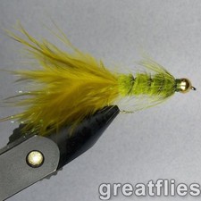 1 dozen (12) - Woolly Bugger - OLIVE - Bead H...