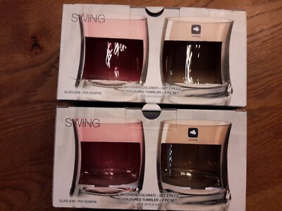 LEONARDO / SWING-SERIE - 4 x Farbig Glas /Trinkglas /Wasserglas