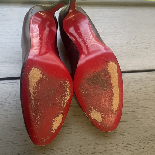 100% AUTH Christian Louboutin Grapi 120 Leather Pumps Sz 38 1 Heal Needs Repair - 第 5/7 張圖片