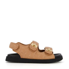 Image of DUNE LONDON LOCKSTOCKK LEATHER SANDALS - ALL UK SIZES - CAMEL/GOLD - BRAND NEW.