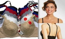 Lot 6 pcs Underweire Full Cup Wire Lace Light Padded Wire Free Bra 99946P B
