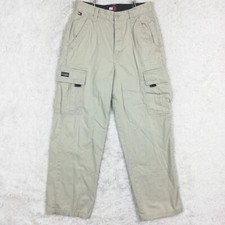 Vtg Tommy Hilfiger Boys Cargo Pants Khaki Flap Pocket Baggy Loose 20