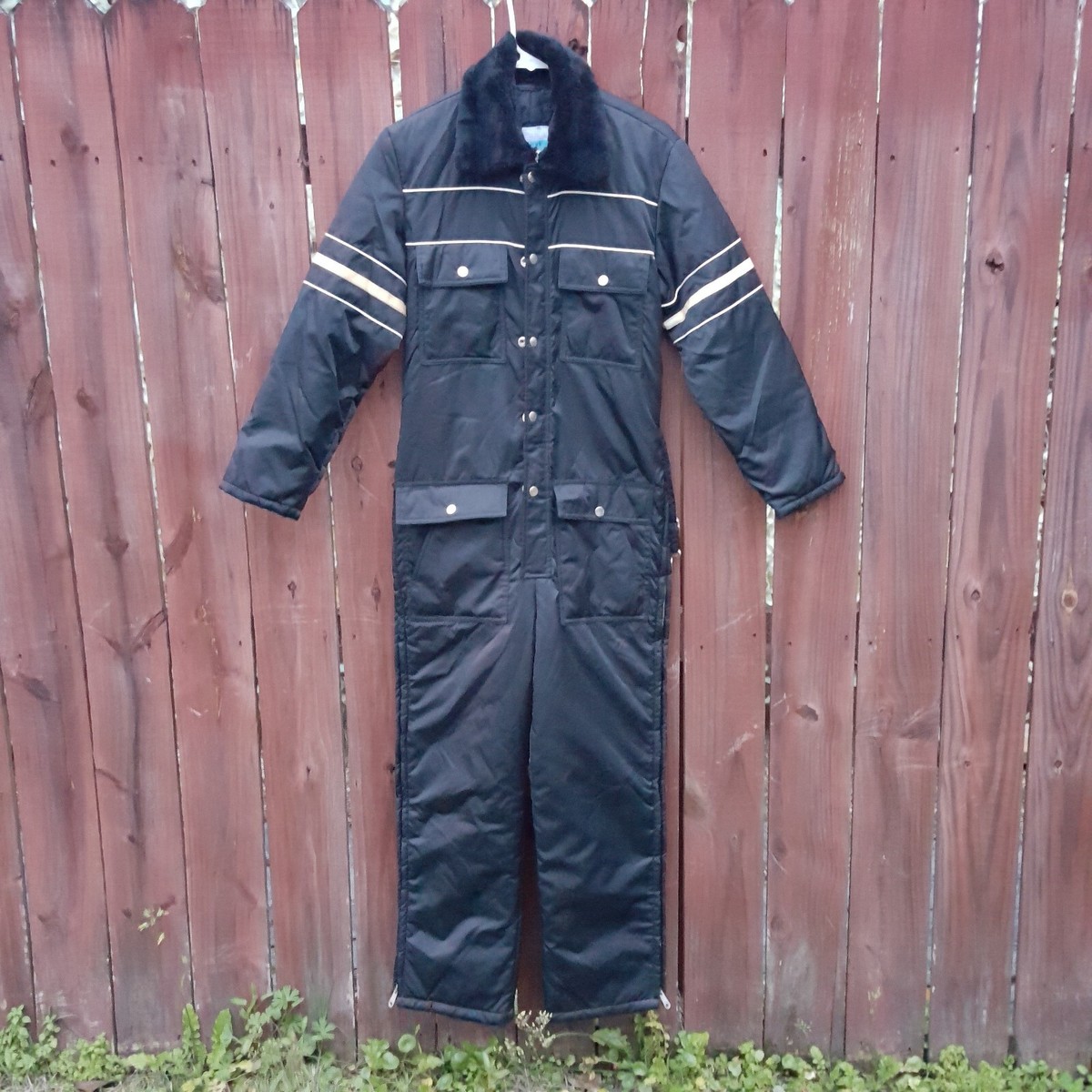 Vintage Sears Work Leisure Nylon Insulated Hooded Coveralls