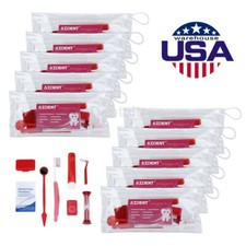 USA 10X Dental Orthodontic Toothbrush Set Interdental Brush Floss Wax Travel Kit