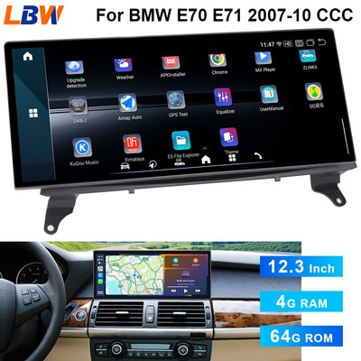 Android Car GPS Navi Wifi 12.3'' Ultra-thin Screen For BMW E70 E71 2007-2010 CCC