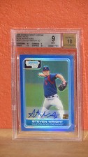 2006 Bowman Chrome Draft Picks Steven Wright Blue Refractor Card BGS 9 Auto 10.
