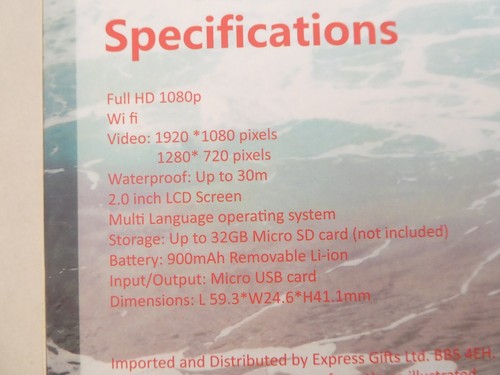 EGL Sports Cam 2.0 Inch Screen 1080p Waterproof 30m Wifi +Mounts +1GB Sandisk - Picture 4 of 13