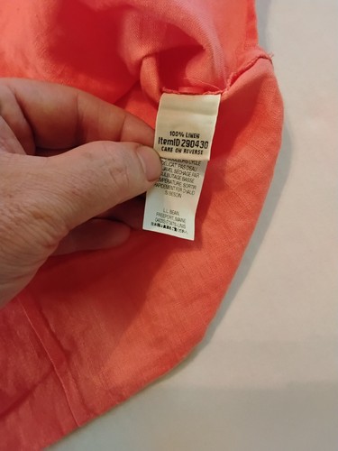 L.L.Bean Hemd Damen Gr. Large Bluse 100% Leinen 3/4 Arm Knopfleiste... - Bild 6 von 7