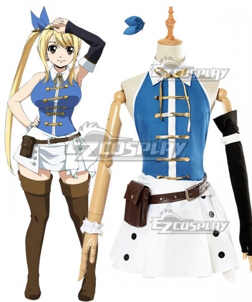 fairy tail lucy dress Lucy Heartfilia Cosplay Costume Full Set Fairy Tail – MoonCos main image 1