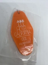 Motel Key Fob/ Key Chain- Hotel California: Fast Shipping Orange