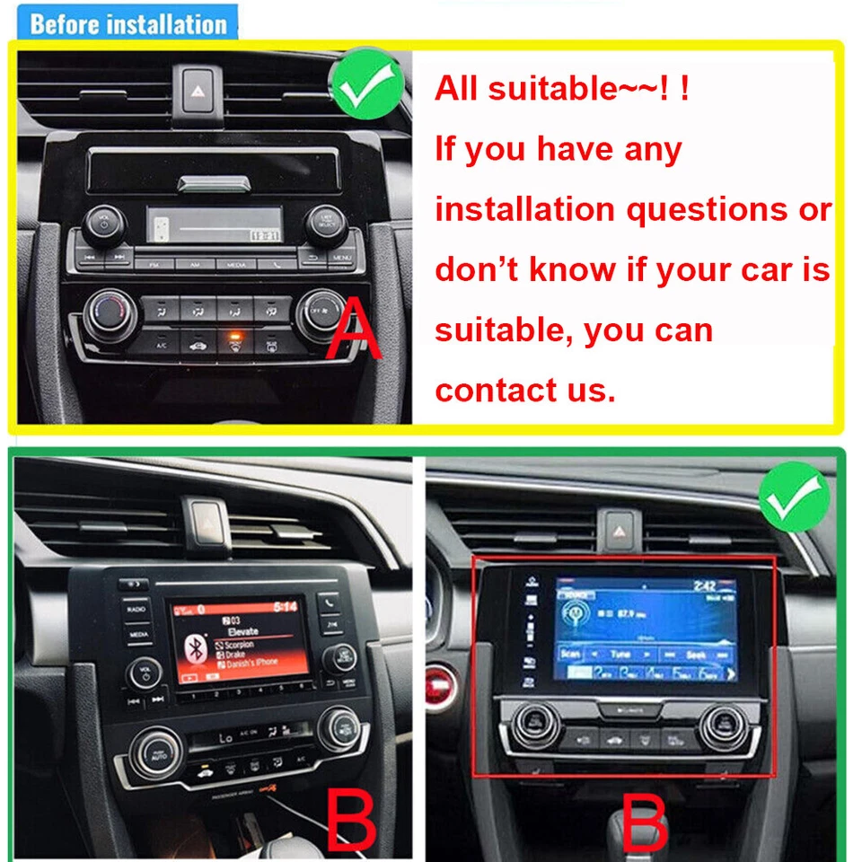 64G Carplay For 2016-2020 Honda Civic Car Stereo Radio GPS WIFI Android 13 - Image 4 of 4