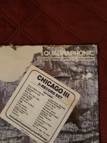 CHICAGO III QUADRAPHONIC LP - FACTORY SEALED -COLUMBIA C2Q 30110 - 1974- NR MINT - Picture 3 of 8