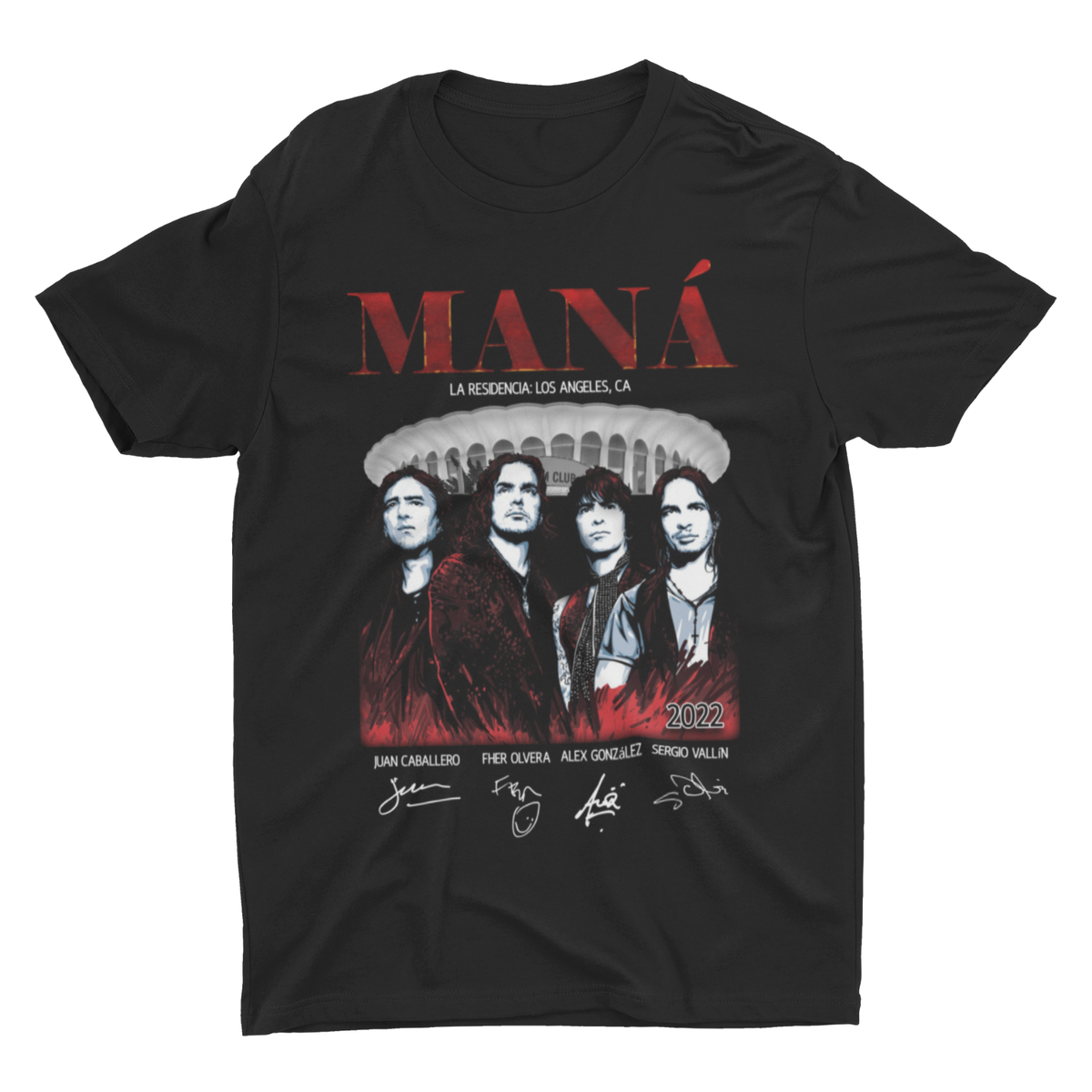 Mana Concert Tour T-Shirt Merch Rock En Espanol Los Angeles Vivir
