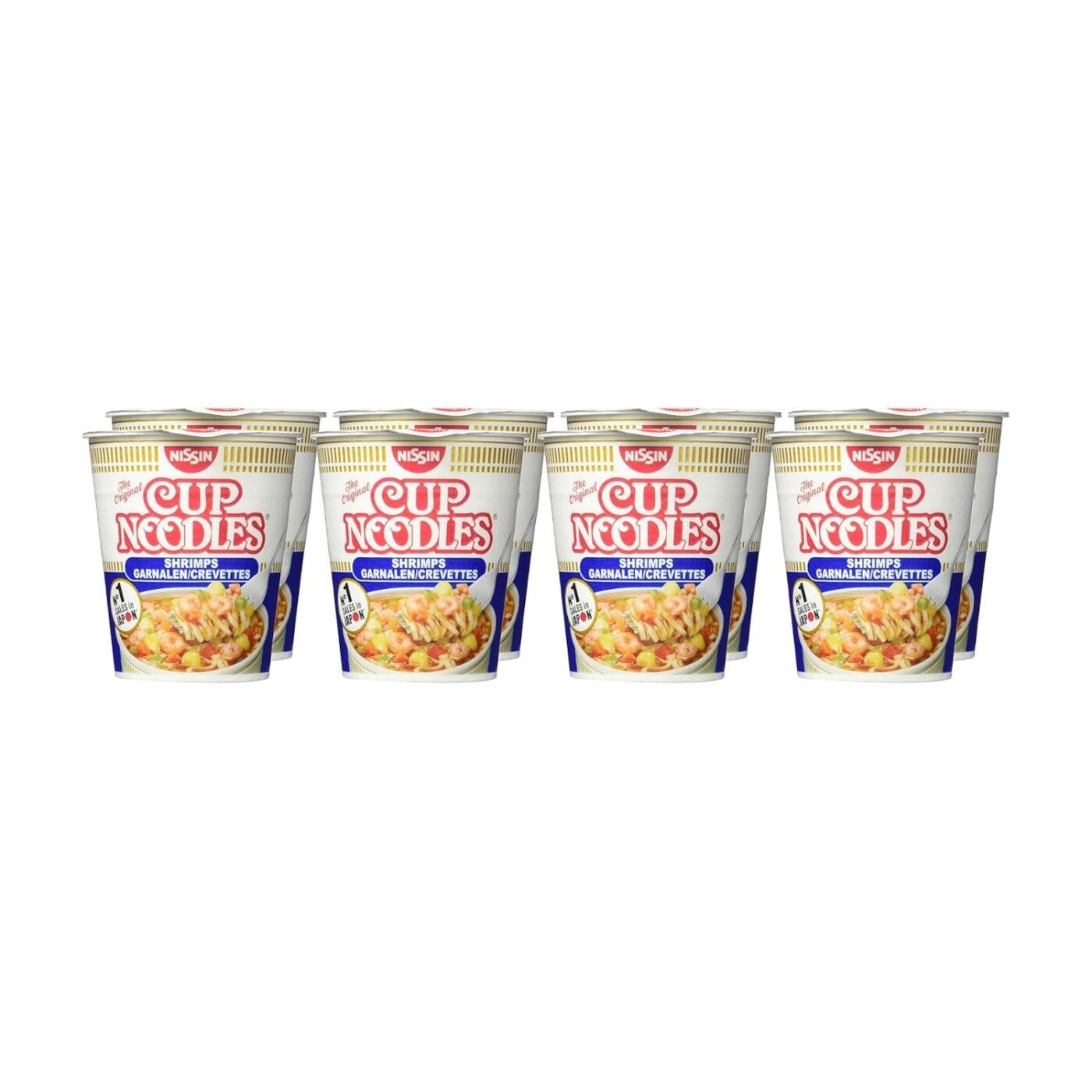 NISSIN CUP NOODLES SHRIMPS 8x 63g Becher