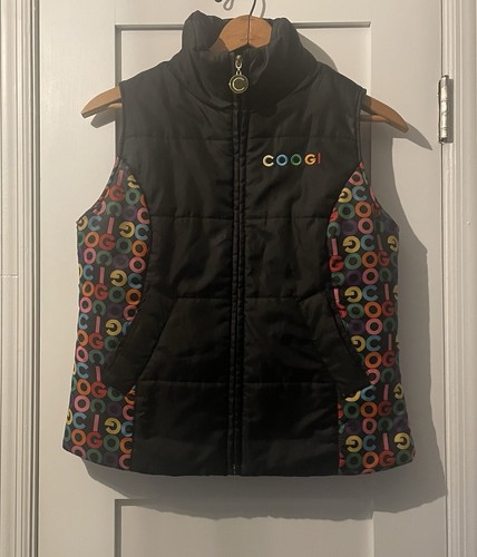 Coogi Rainbow Puffer Vest Logo Designer Quality Black Women’s Size: M EUC! - Picture 7 of 9