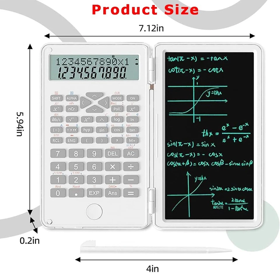 Premium Scientific Calculators,Scientific Calculator with Notepad,Large 12-Digit - Image 3 of 4