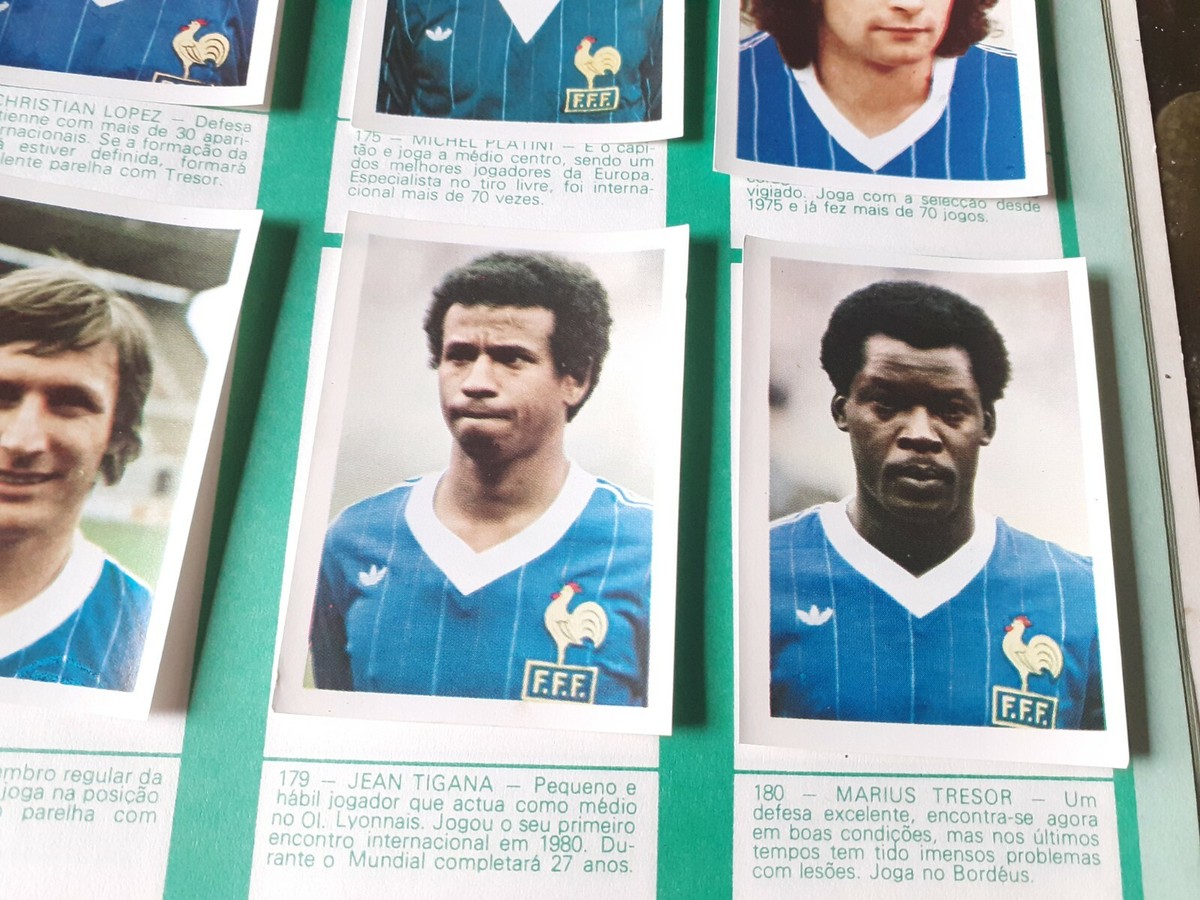 France complete set world Cup 82 Espanha sticker cards with Platini soccer