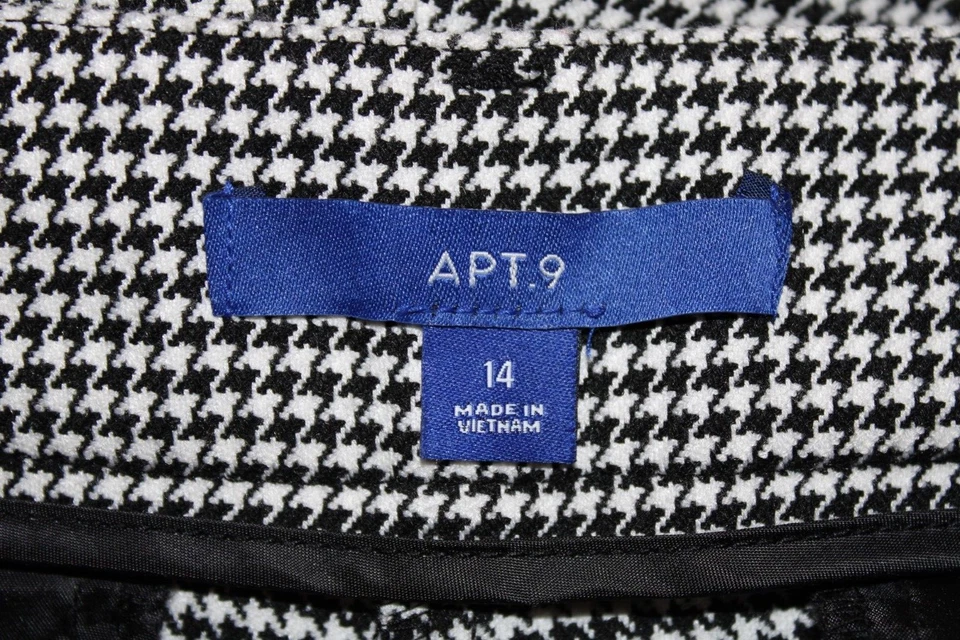 Pantalones de vestir Apt 9 para mujer talla 14 Torie patrón a cuadros pierna recta Foto 3 de 4