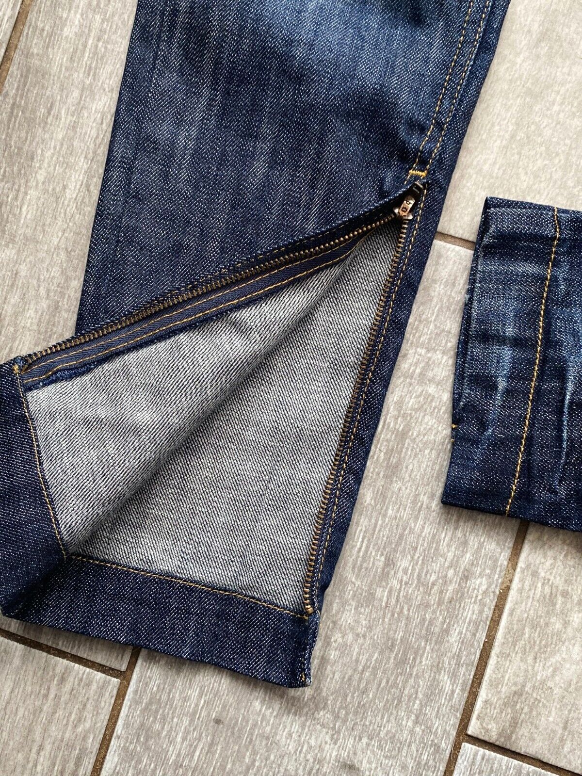 Ladies fornarina jeans skinny biker navy zips to ankles size 26 UK 6