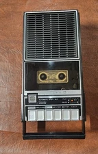 Vintage 3-5106A General Electric Portable Cassette Tape Recorder Player Works