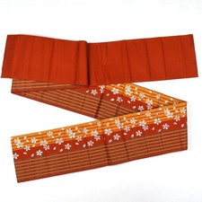 Kimono Hakata Obi Half Width Silk Sakura Vintage 11 8 Yukata