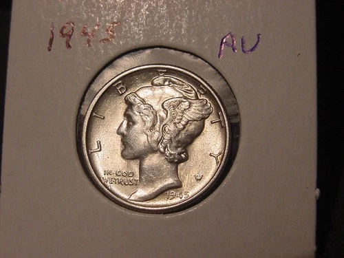 1945 MERCURY DIME AU POPULAR DATE SHIPS FREE