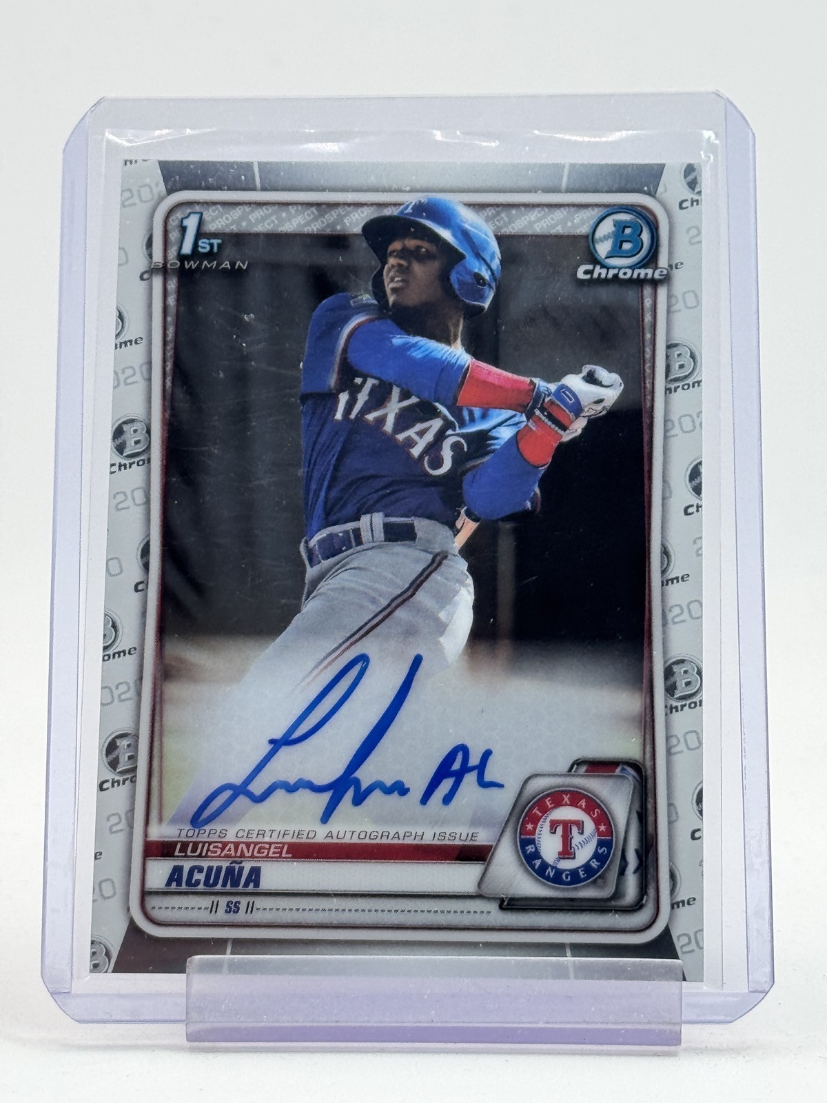 LUISANGEL ACUNA 2020 BOWMAN CHROME 1ST PROSPECT AUTO #CPA-LA RANGERS Q2045