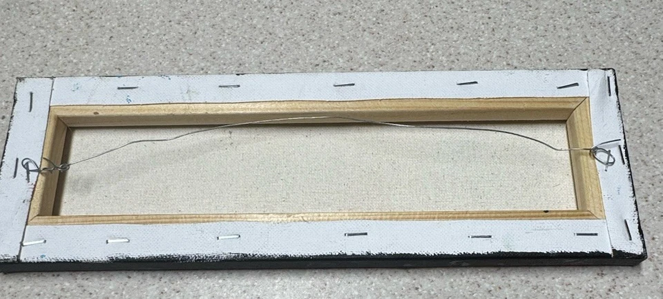 "Lienzo de arte popular africano pintado a mano, escena de pueblo, panel original 12""x4""" Foto 4 de 4