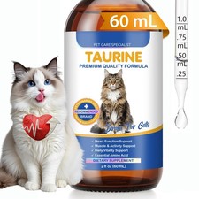 Taurine Supplement for Cats Liquid Drops &ndash; Supports Heart, Blue & White