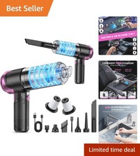 Lightweight Cordless Handheld Vacuum Air Duster - 30 Min Runtime, Black/Rose