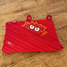 Zipit Monster Pencil Case Red Zipper Pouch 3 Ring Binder School Supplies