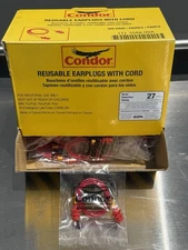 Pack of 100 - Condor 55NL99A Reusable Ear Plugs with Cord 27 Db - New