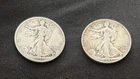 Lot Of Two (2) Walking Liberty Half Dollar Coins - 90% Silver  Wow!