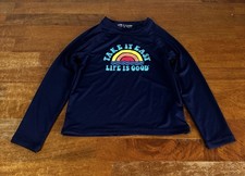 Life Is Good Youth Boys Rash Guard Size medium Navy Blue Long Sleeve  