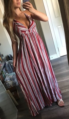 HOMMAGE x FOREVER 21 STRIPED MAXI DRESS LIKE FREE PEOPLE INTO THE SUN L  BOHO