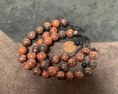 3 handgeknüpfte 12 mm Durchmesser Jaspis Edelstein Armbänder/ $0,85 kombinieren S/H Gebühr (Y307-W3) - Bild 1 von 2