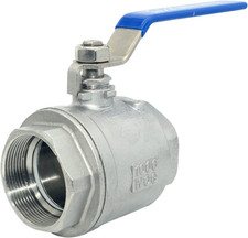2" NPT Female 316 Stainless Steel Full Port Ball Valve Vinyl Handle W
