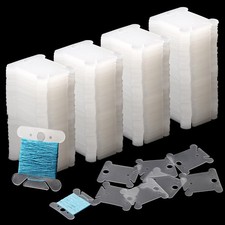 400 PCS Embroidery Floss Bobbins Embroidery Thread Organizer Plastic Floss Bo...