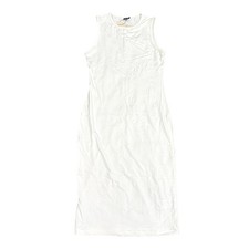 Women's High Neck Bodycon Midi Dress in Off-White, Size M