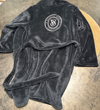 NWT Victoria's VICTORIA Secret Black Cozy PLUSH Velour ROBE M L Lounge