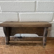 Antique Wooden Shelf Rustic Brown Rectangular...