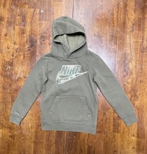 Nike Boys Small 4-5 Green Camo Pullover Hoodie Swoosh Fleece Sweatshirt