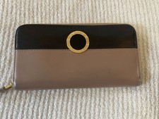 Portafoglio lungo Bvlgari Bvlgari nero marrone pelle di vitello oro logo Continental Walle