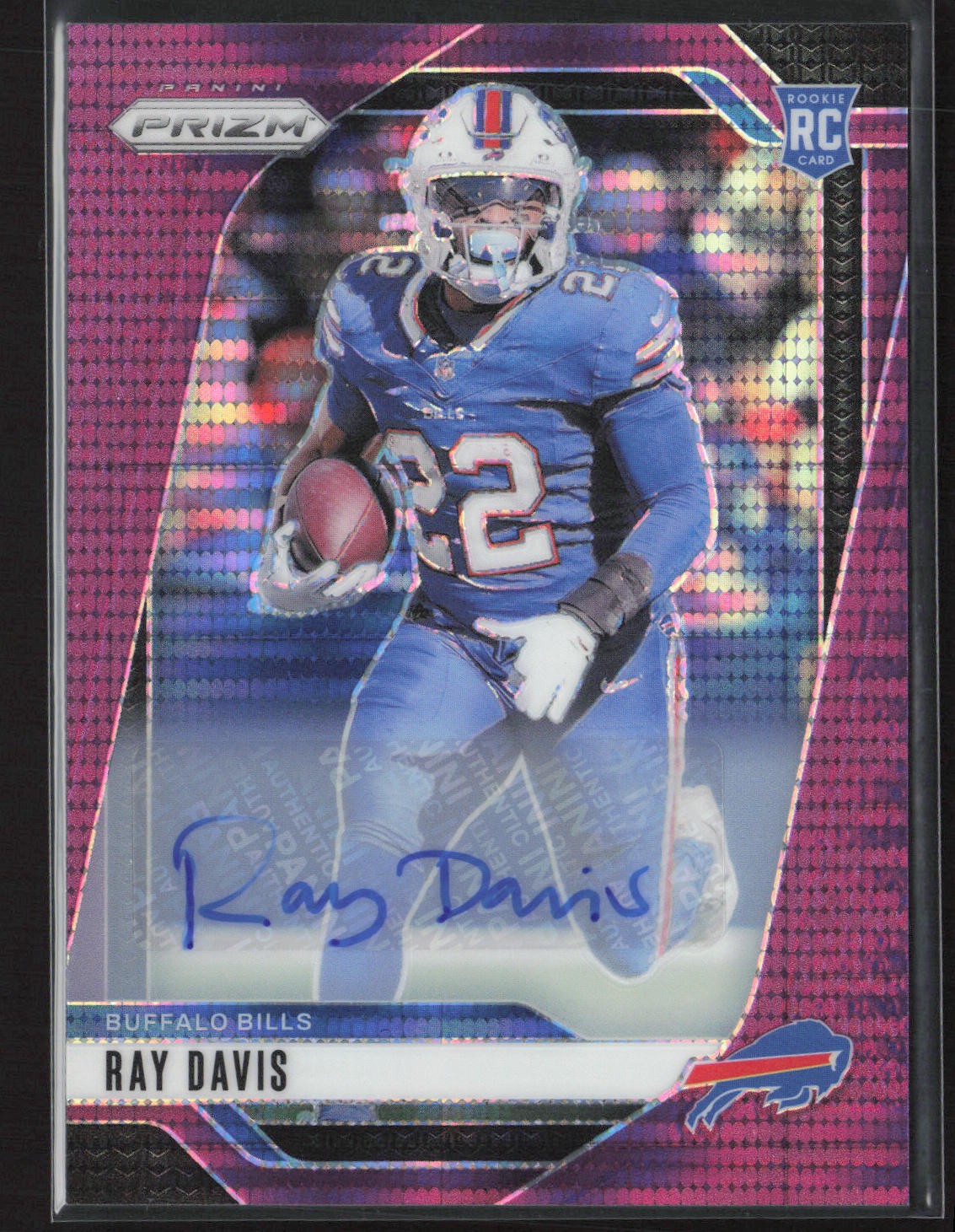 2024 Panini Prizm #382 Ray Davis Rookie Auto Purple Pulsar Prizm
