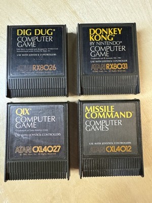 Atari 8bit 400 800 XL XE 4 Game Cartridges - Tested - Works!